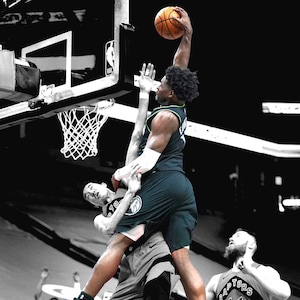 Anthony Edwards, poster stampabile, NBA, Timberwolves, arte sportiva, download digitale, alta qualità, dunk