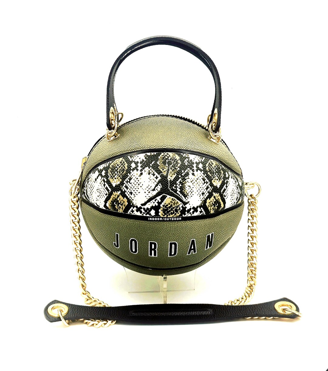 Jordan Ultimate Green and Python Print Basketball Bag With Black ...