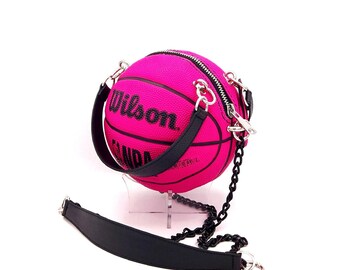 ウィルソン NBA フクシアとブラックのバスケットボール バッグ