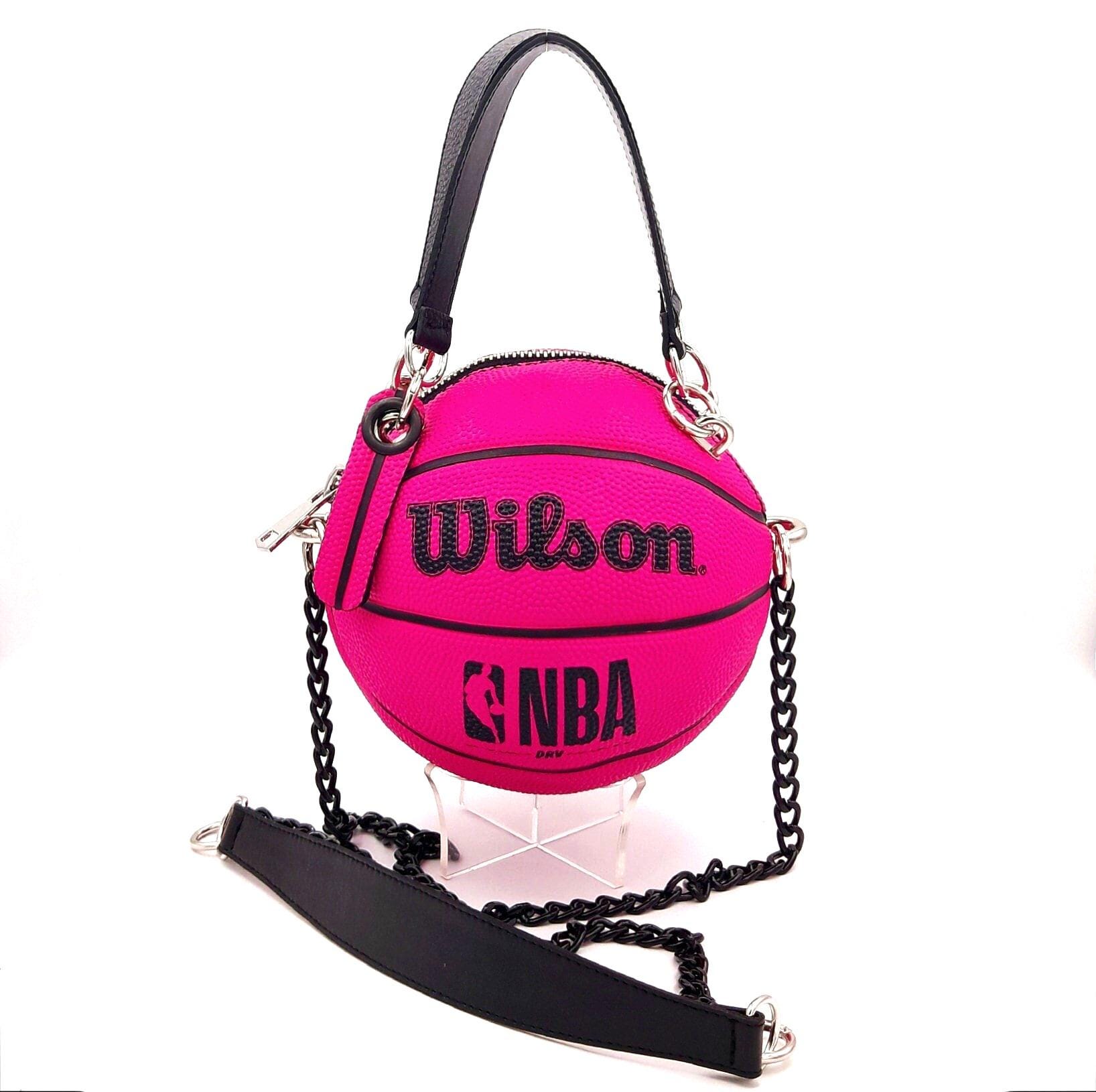 ウィルソン NBA フクシアとブラックのバスケットボール バッグ