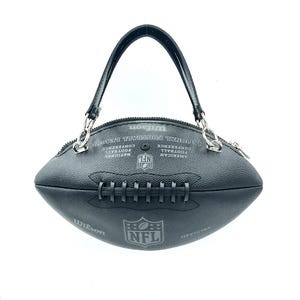 黒の本革ハンドルが付いたブラウン ウィルソン NFL アメリカン