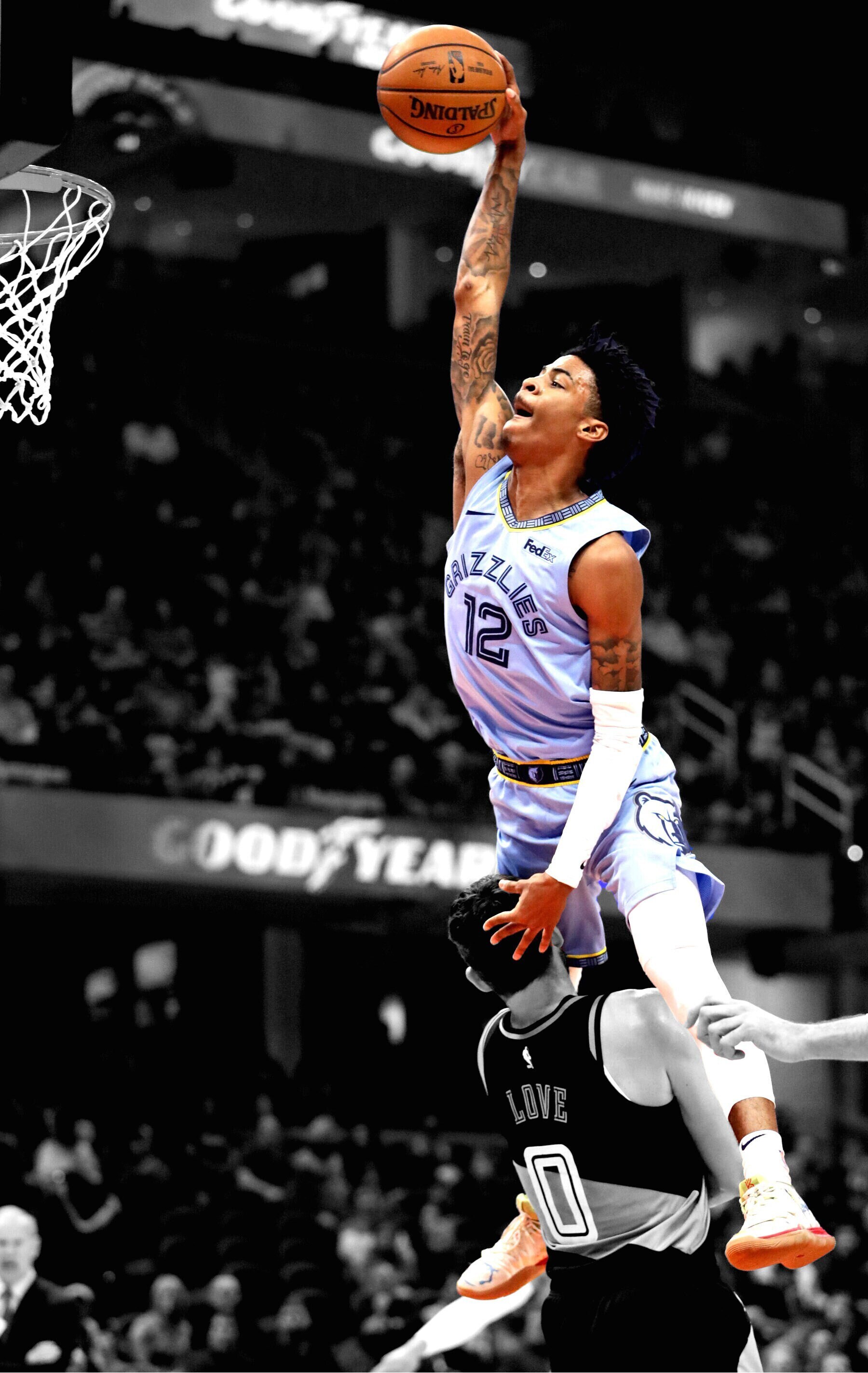 Ja Morant, printable poster, Memphis Grizzlies, sports art, digital download, high quality, dunk