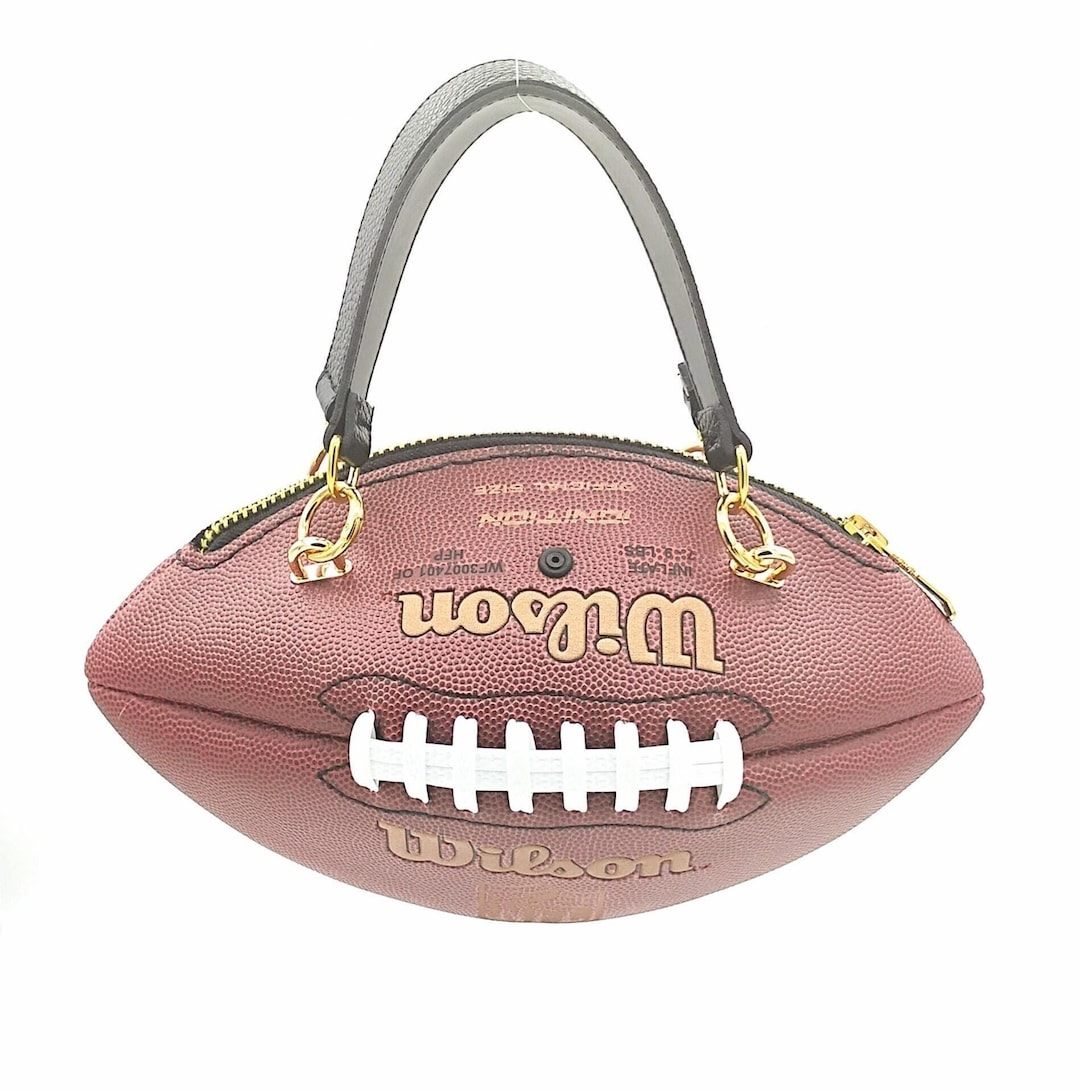 Brown Wilson NFL American Football Ball Bag With Black Genuine