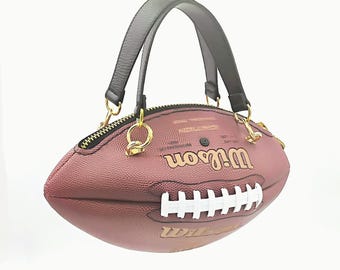 Brown Wilson NFL American Football Ball Bag With Black Genuine