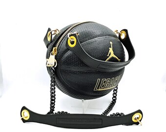 Jordan Legacy Black and Gold Basketball Bag With Genuine Leather