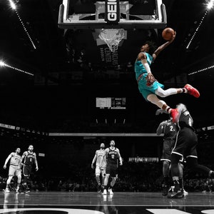 Ja Morant, printable poster, Memphis Grizzlies, sports art, digital download, high quality, dunk