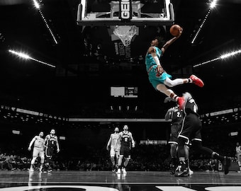 Ja Morant, printable poster, Memphis Grizzlies, sports art, digital download, high quality, dunk