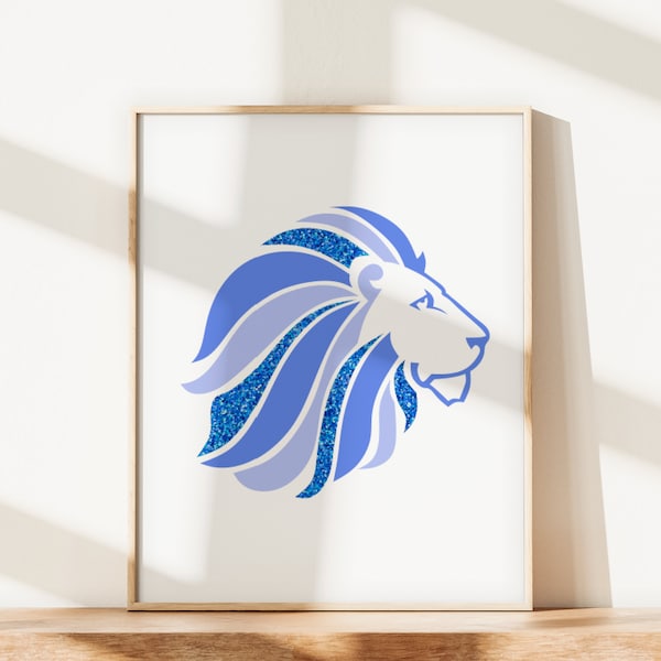 Alpha Delta Pi ADPi Sorority Gallery Wall Art | Blue Lion Mascot Print | DIGITAL DOWNLOAD | Download and print at home