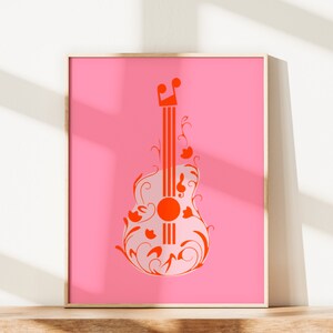 Guitar Printable Wall Art, Music Room Poster, Instant Download Pop Rock Music Print, History Of Rock n Roll Home Decor