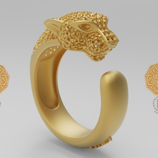 Panther ring for 3D printing | by LakshyapArt | Lakshyap Art and handicraft | STL file | file for 3d printing | panther stl file | CAD file