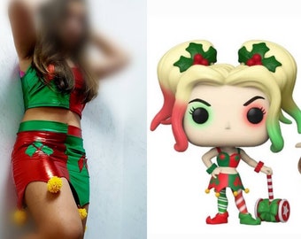 Harley-Elf cosplay costume suitable for Christmas, Halloween and festivals!