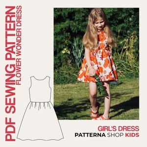 Flower Wonder Girls Dress PDF Sewing Pattern | Summer Dress for Girls | DIY Sewing Tutorial (Sizes 2-8) | Instant Download