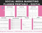 Social Media Marketing Planner, Planner for Social Media Marketing, Digital Planner for Social Media Marketing, Printable Social Media Plan
