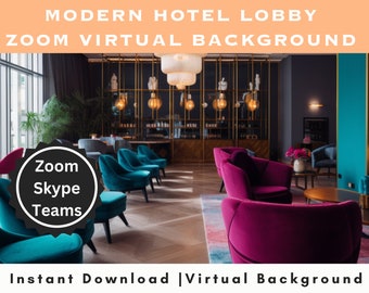 Fondo virtual moderno al estilo del vestíbulo de un hotel