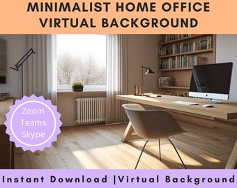 Fondo de zoom virtual de oficina en casa minimalista - Calidad profesional - Adecuado para trabajo en casa, equipos, Skype y videoconferencias