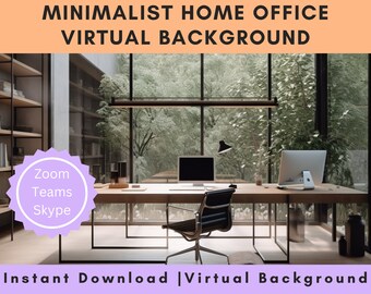 Fondo de zoom virtual de oficina en casa minimalista - Calidad profesional - Adecuado para trabajo en casa, equipos, Skype y videoconferencias