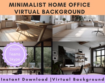 Paquete de fondo de zoom virtual de oficina en casa minimalista - Calidad profesional - Adecuado para trabajo en casa, equipos, Skype y videoconferencias