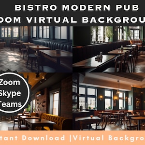 Bistro Pub Virtual Background, Bundle, Tarven Zoom Background, Public House Virtual Background, British Pub Skype Background, Décors amusants