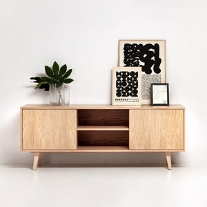 Scandinavian sideboard, tv cabinet, tv cabinet, oak veneer &quot;BELL&quot;. Scandinavian and loft style. Hand-made