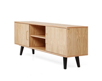 Scandinavian sideboard, tv cabinet, tv cabinet, oak veneer "BELL". Scandinavian and loft style. Hand-made