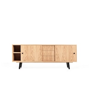 Scandinavian sideboard with sliding doors and drawers, oak, 3 drawers &quot;MINT&quot;. Scandinavian and loft style. Hand-made