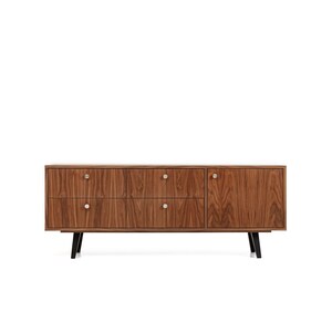 Sideboard, TV cabinet, TV stand walnut veneer 4 drawers and doors &quot;VERONICA&quot;. Scandinavian and loft style. Hand-made