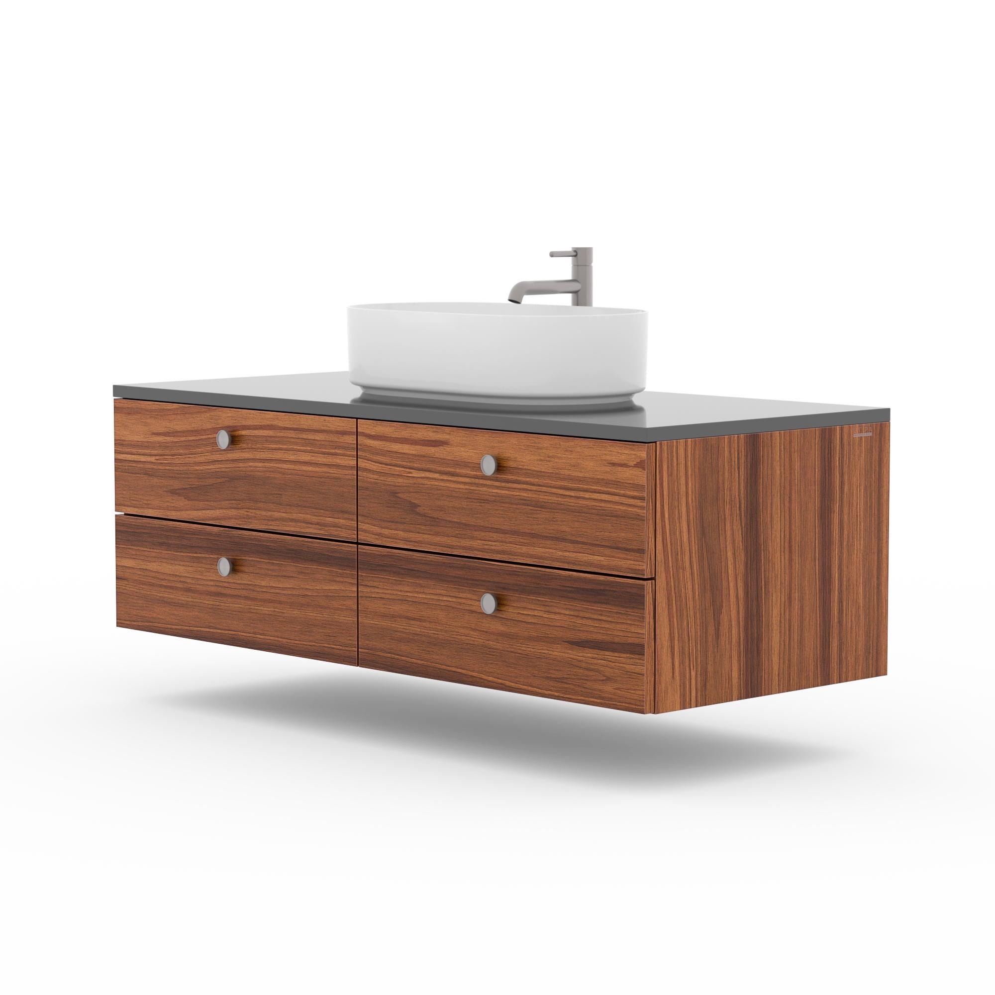 Mobile bagno LOTUS sottolavabo - impiallacciato noce americano - 4 cassetti - mobile bagno moderno su misura