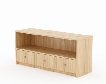 Wooden TV cabinet with drawers, custom-made, available in many colors