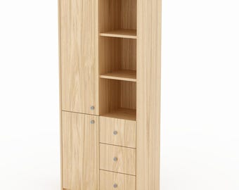 Office shelf with shelves, drawers and cabinets, many colors, made to order
