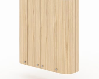 Wall-hung bathroom cabinet made of wood or MDF, rounded sides, made to measure