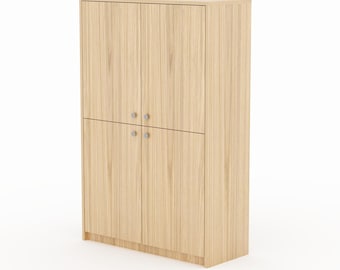 PEONY Tall Chest of Drawers, Wooden Cabinet for Living Room and Study, Custom Made, Many Colors