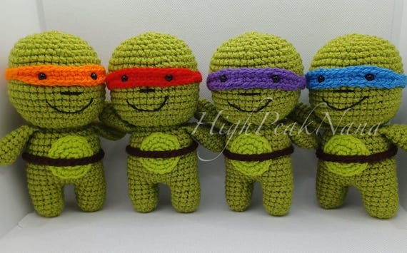 Handmade Crocheted Ninja Turtle Plush | Amigurumi Decor