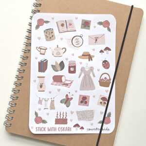 adesivi romantici bullet journal campaign I simpatici adesivi in colori neutri I adesivi per planner cottagecore I adesivi per scrapbooking