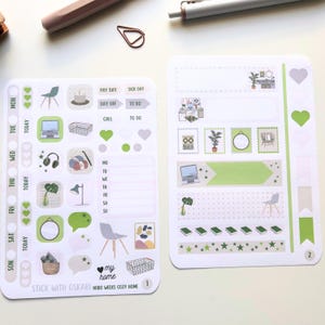 Pegatina Hobonichi semanas acogedor hogarI Hobonichi semanas kit de pegatinas diseño de interiores I pequeño planificador pegatina conjunto I pegatinas para a6 planificador