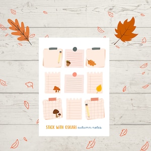 Pink Sticker Autumn Notes per Bullet Journal adesivi decorativi come foglietti adesivi o sticky notes Adesivo neutro BuJo Hobonichi