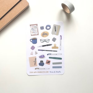 Planner Pegatinas Bolígrafos y Washi para Bullet Journal I Pegatinas Relleno Mildliner Tombows Pegatina amante de la papelería I Diario Pegatina Hobonichi