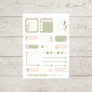 pegatinas de color rosa neutro suave notas pastel para su planificador o diario de viñetas, pegatinas funcionales BuJo, pegatina primo Hobonichi