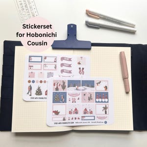 Hobonichi Cousin Sticker Kit - Noël danois I Autocollant Noël scandinave I Holiday Planner autocollant Hobonichi I autocollant hygge