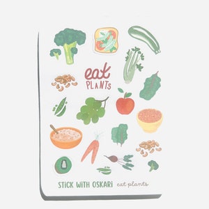 Adesivo vegetale Bullet Journal I Adesivo Planner Lista della spesa I Adesivo alimentare Ricette Vegan I Pianificazione pasto Adesivo Libro di cucina