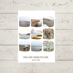 adesivo bullet journal autunno I giorno grigio I adesivo fotografico giorno grigio adesivo da passeggio romantico invernale per calendario o Hobonichi