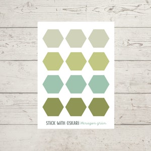 green sticker sheet honeycomb hexagon gradient neutral sticker ombré decoration bullet journal sticker or scrapbooking