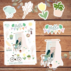 Sticker Frühling Bullet Journal neutrale zarte Aufkleber Pastell für Planer Kalender Tagebuch scrapbooking