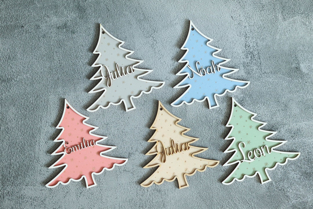 Arbol De Navidad Plateado Personalizado Con Nombres