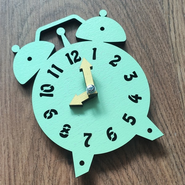 Élément en bois à occupé pièces de conseil Horloge Set Montessori Activité Jouet sensoriel Toddler Apprentissage Bois Gravure Laser Gravure