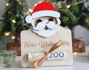 Portasoldi di Natale, Regalo di Natale, Idee regalo in denaro, Weihnachtsgeschenkgutschein, Box für Geldgeschenk, Geschenk vom Weihnachtsmann