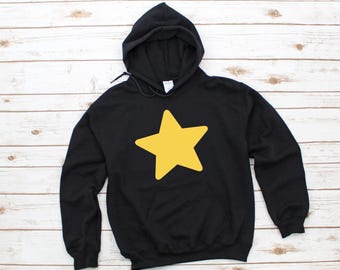 Yellow Star Hoodie, Retro Gamer Cosplay Costume, Unisex Cotton Tee
