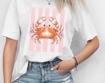Crab Shirt – Cute Ocean Animal Graphic Tee, Beach Vibes Summer T-Shirt, Funny Coastal Sea Life Gift Idea