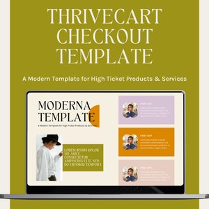 Moderna Thrivecart Checkout Template, Sales Page Template, Thrivecart for High Ticket Programmes, Instant Access