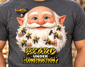 Gnome PNG, Beard Under Construction Shirt Design, Worker Gift Sublimation