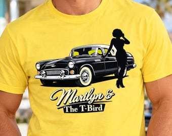 Vintage Thunderbird PNG, Pin Up Car Shirt Design, Retro Glamour Sublimation